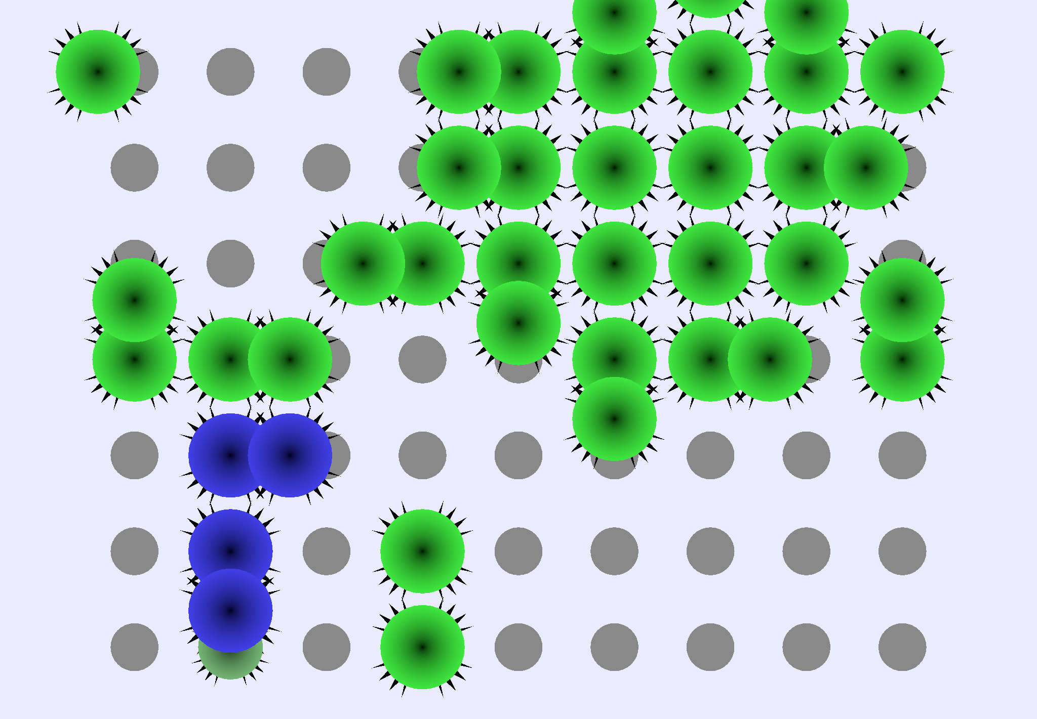 A grid of cell-like creatures.